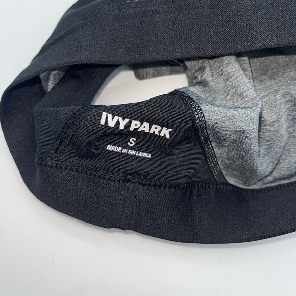 IVY PARK Sports Bra Womens Small Strappy Mesh Gray Black Logo Medium Support New - Picture 12 of 12